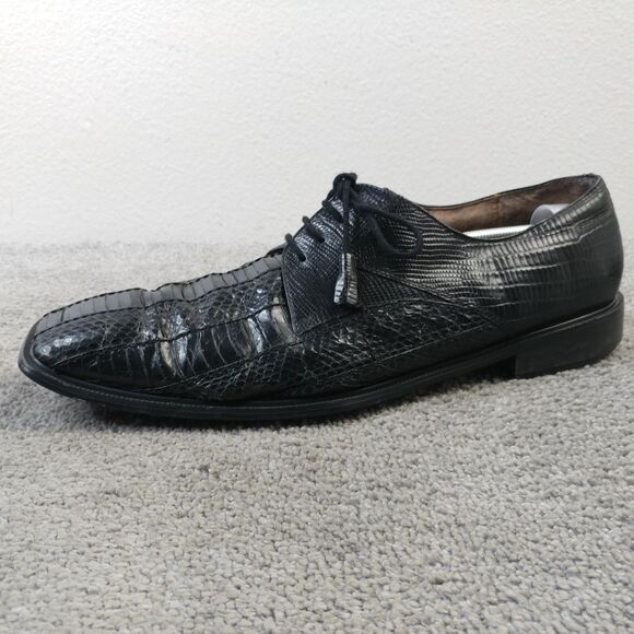 Giorgio Brutini Genuine Snake Skin Leather Mens Size 15 Dress Shoes Black - Picture 8 of 13